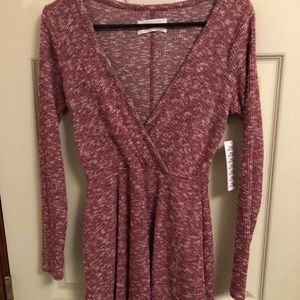 Maroon knit dress